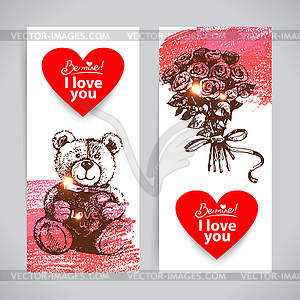 Set of Valentine`s Day banners. s - vector clipart