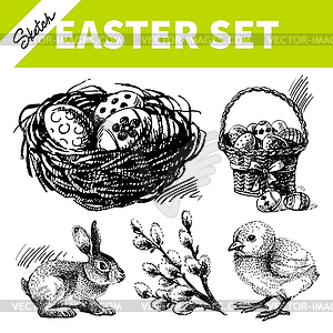 Easter set. sketch s - vector clipart / vector image