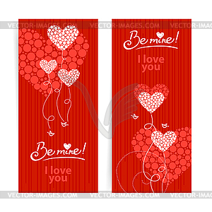 Set of love background with abstract hearts and - vector image