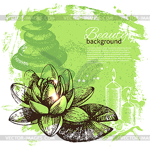 Spa background. Vintage sketch - vector image