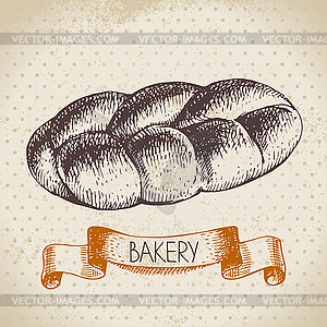 Bakery sketch background. Vintage - vector clipart