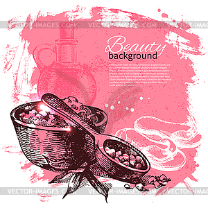 Spa background. Vintage sketch - vector image