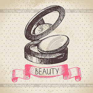 Beauty sketch background. Vintage - vector clipart