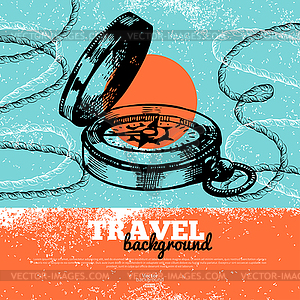 Travel vintage background. Sea nautical design. - vector clipart