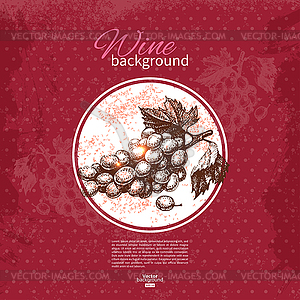 Wine vintage background. sketch . Menu de - vector clip art