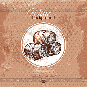 Wine vintage background. sketch . Menu de - vector clip art