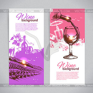 Banners of wine vintage background. sketch - vector image