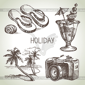 Travel and holiday set. sketch s - vector clipart / vector image