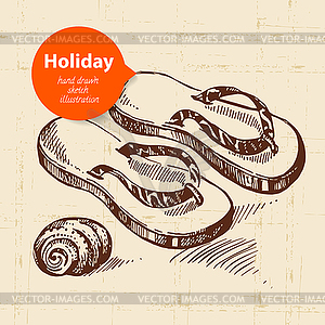 Vintage travel and holiday background with - vector clipart