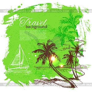 Travel and holiday background. sketch - vector clipart