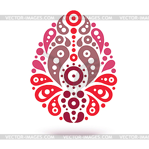 Ornamental floral decorative easter egg - vector image