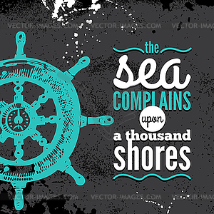 Travel grunge background. Sea nautical design. - vector clipart / vector image