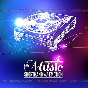 Music background. and typography design - vector clipart