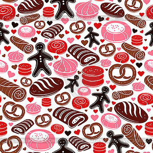 Sweet bakery seamless pattern - vector clipart
