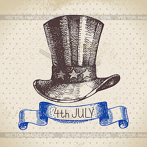 4th of July vintage background. Independence Day - vector image