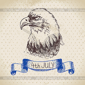 4th of July vintage background. Independence Day - vector clipart