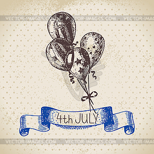 4th of July vintage background. Independence Day - vector image