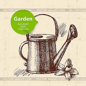 Vintage sketch garden background. design - vector image