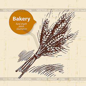 Bakery sketch background. Vintage - vector EPS clipart