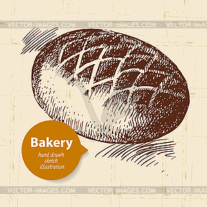 Bakery sketch background. Vintage - vector clip art
