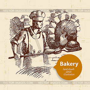 Bakery sketch background. Vintage - vector image