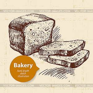 Bakery sketch background. Vintage - vector clipart