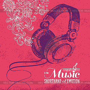 Music background. and typography design - vector clipart