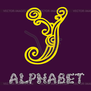 Doodle sketch alphabet. Letter Y - vector EPS clipart
