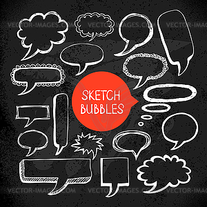 Set of sketch doodle bubble frames. illustrati - vector clipart