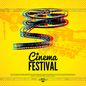 Movie cinema festival poster. background with - vector clip art