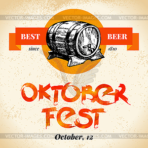 Oktoberfest vintage background. Typographic - vector image