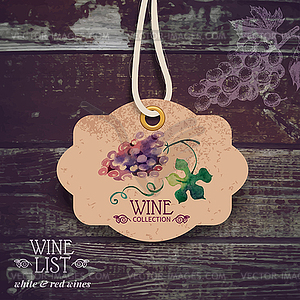 Vintage wine label. watercolor . w - vector image