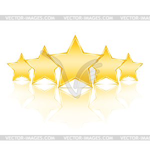 Five Golden Stars - vector image