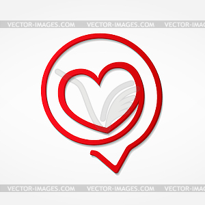 Red Heart Icon - vector image