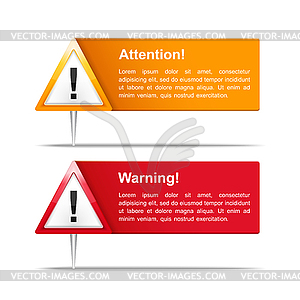 Attention and Warning Banners - vector clipart