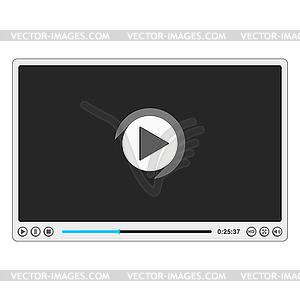 Flat Video Player - vector image