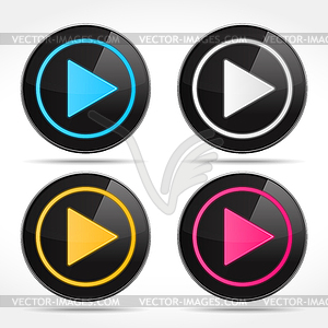 Play Buttons - stock vector clipart