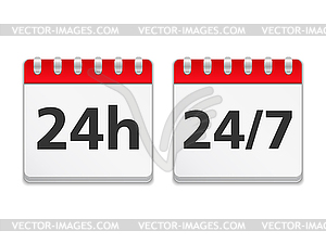 24/7 Icons - vector clipart / vector image