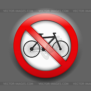 No Bicycle Sign - vector image