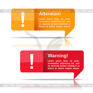 Attention and Warning Banners - vector clip art