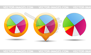 Pie Chart Icons - vector image