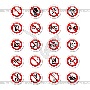 Prohibition Signs - vector image
