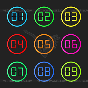 Digital Numbers - vector EPS clipart