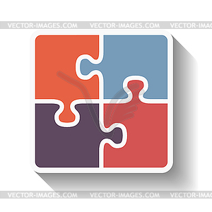 Puzzle Square - vector clipart