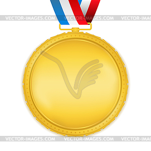 Golden Medal with Ribbon - vector clipart