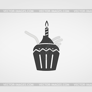 Birthday Cupcake Icon - vector clipart