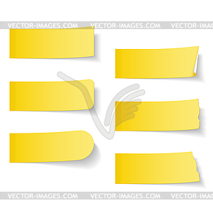 Yellow Sticky Papers - vector clipart