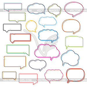 Цветные линии Speech Bubbles - стоковое векторное изображение