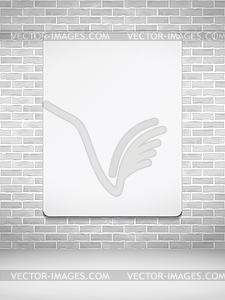 Vertical Poster on Brick Wall - vector image