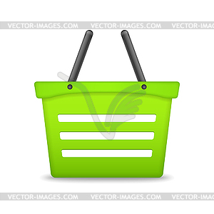 Green Shopping Basket - vector clip art